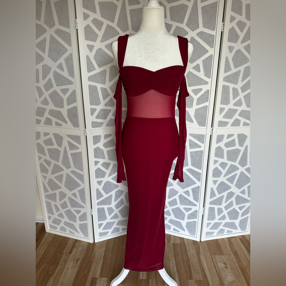 LAMOURA MIDI DRESS - WINE